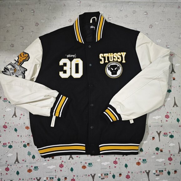 Stussy Black Varsity Jacket - Picture 1 of 7